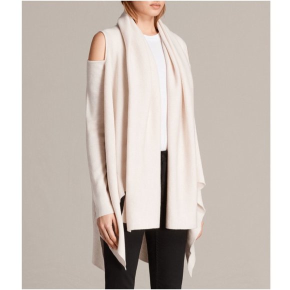 All Saints Sweaters - NEW AllSaints 100% Merino Wool Cava Cardigan in Almond
